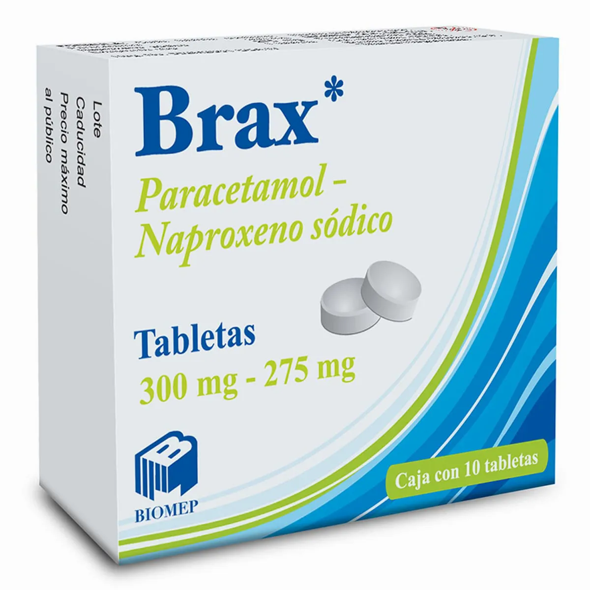 Brax 10 Tab Paracetamol Naproxeno Sodico 300Mg 275Mg – FARMAFLASH